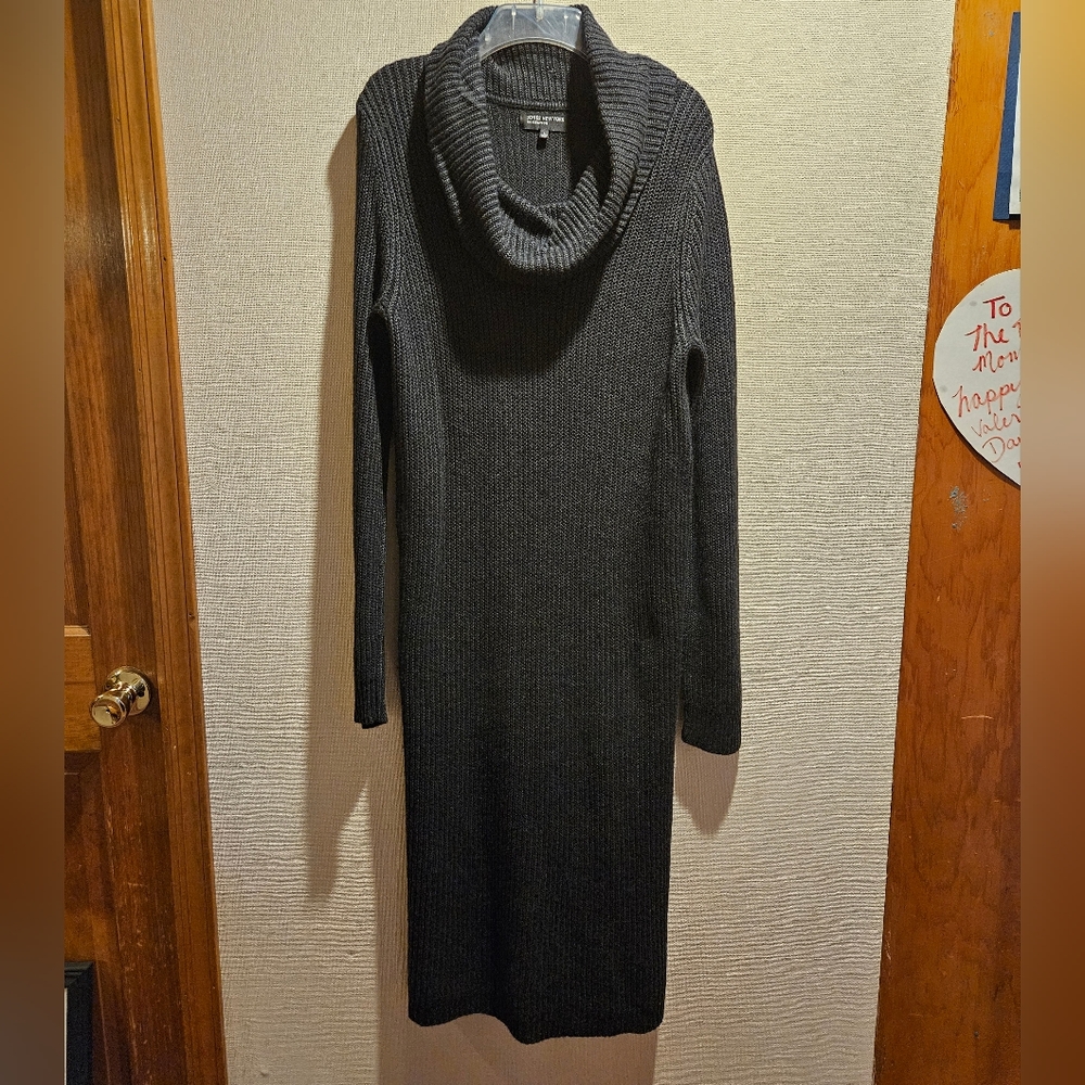 Jones New York Knit Sweater Women's dress, Size Large, Dark Grey